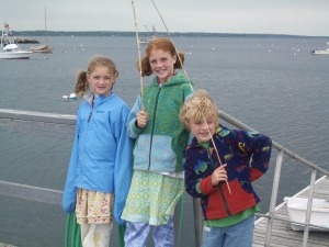 wearing all the Hazel Anne layers we have (including pj pants!) to keep warm on this blustery day at the harbour